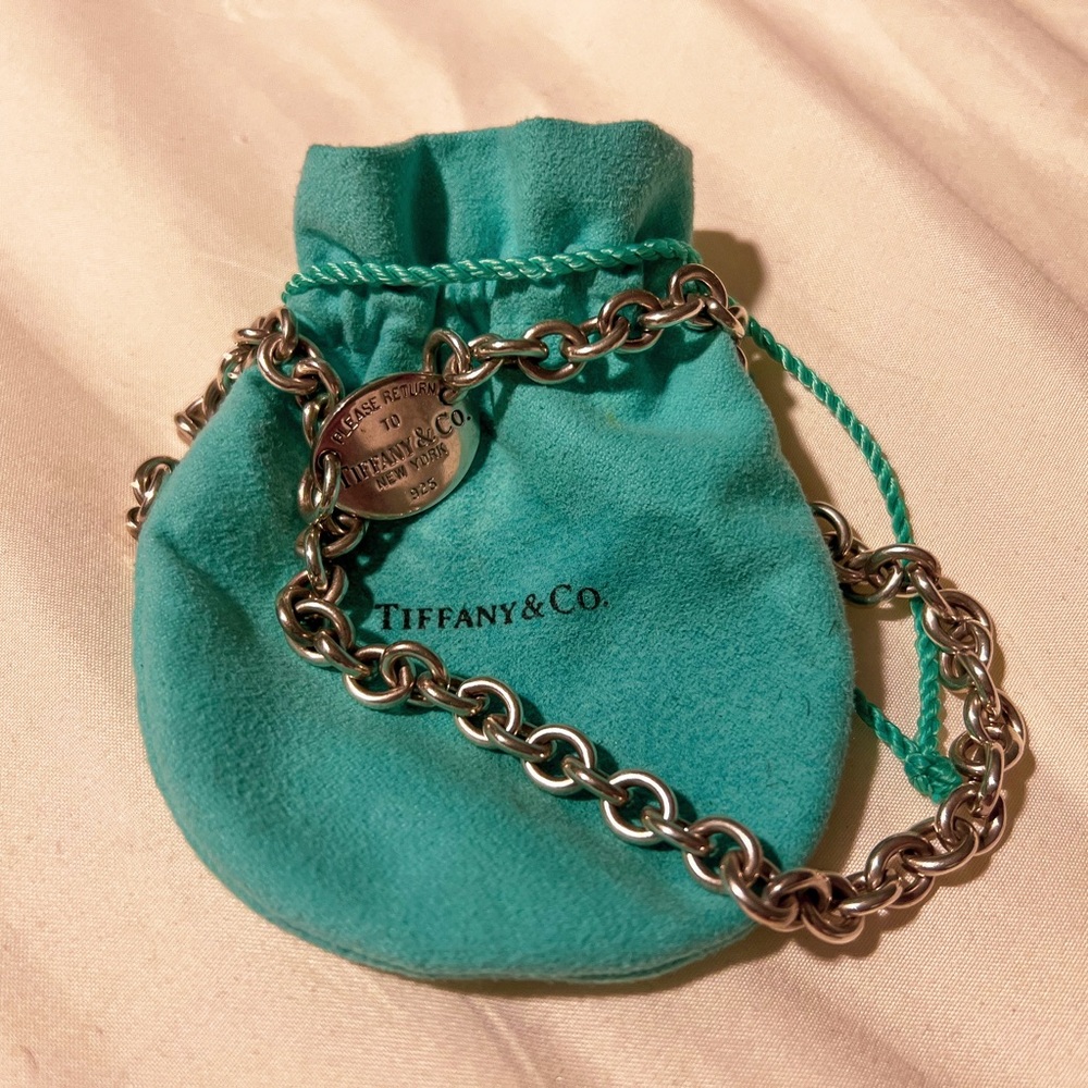 Tiffany & Co. Oval Tag Necklace 15.5” SILVER (55 Grams)